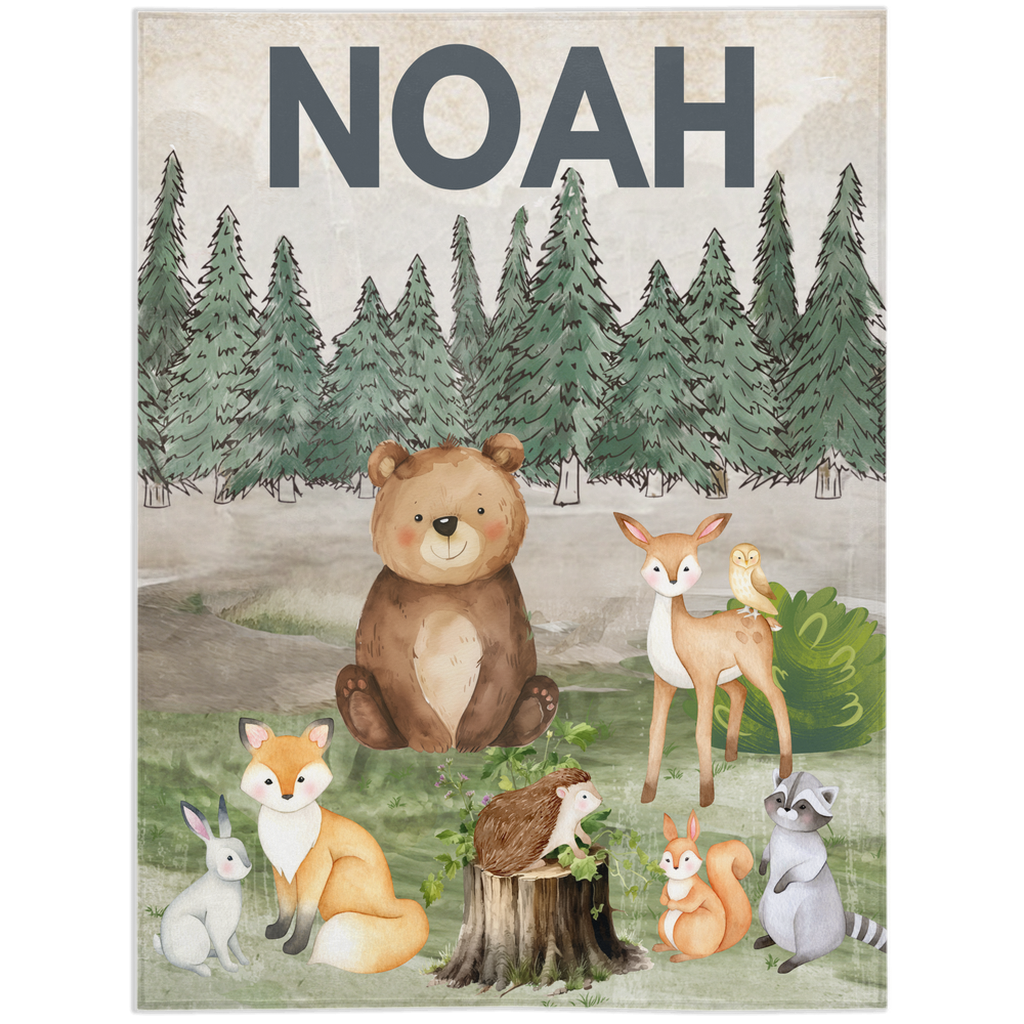 Woodland Animal Minky Blanket