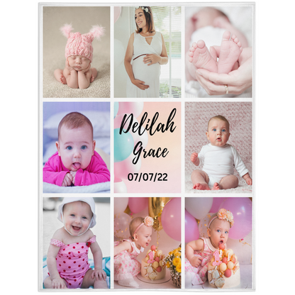 Personalized Eight Photo Collage Blanket