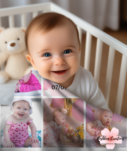 Personalized Eight Photo Collage Blanket