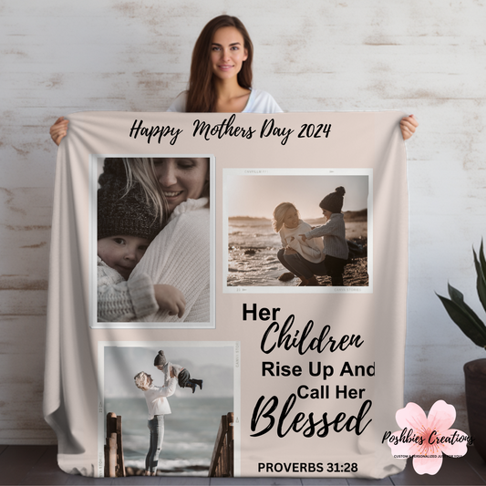 Custom Photo / Picture Blanket For Mother's Day