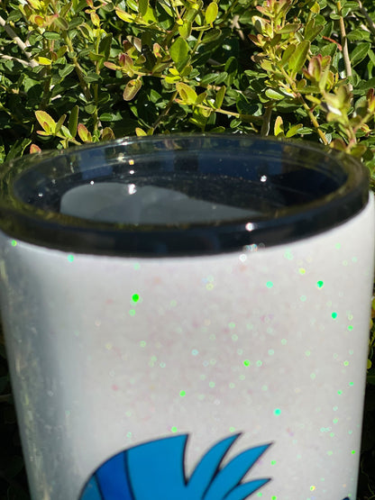 Flounder Glitter Tumbler, Personalized Cup, Epoxy Glitter Cup